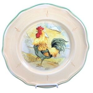 Set of 5 Gibson Royal Rooster Salad Plates 8.5” Hand Painted Farmhouse Country